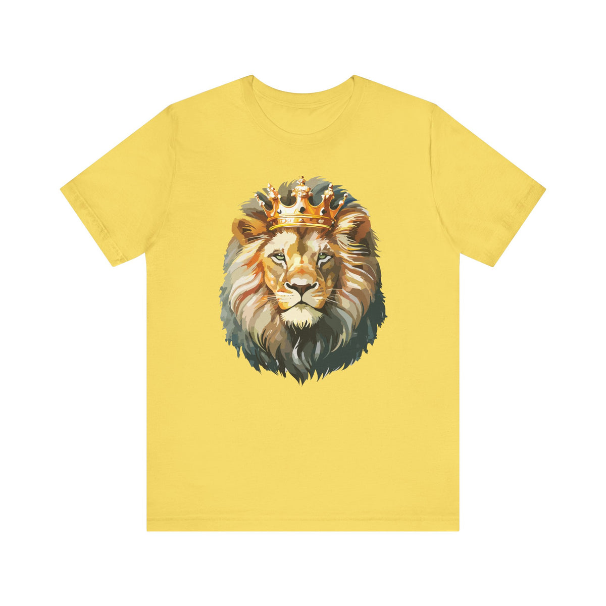 Lion with Crown Tee Unisex Cotton T-Shirt Regal King Lion Illustration, Wildlife Graphic Shirt - 1