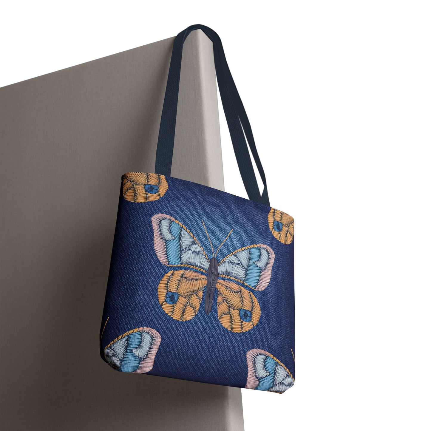 Denim Fabric Imitation Print Unisex Canvas Bag Poly Spun 3 Sizes Tote Bag 175