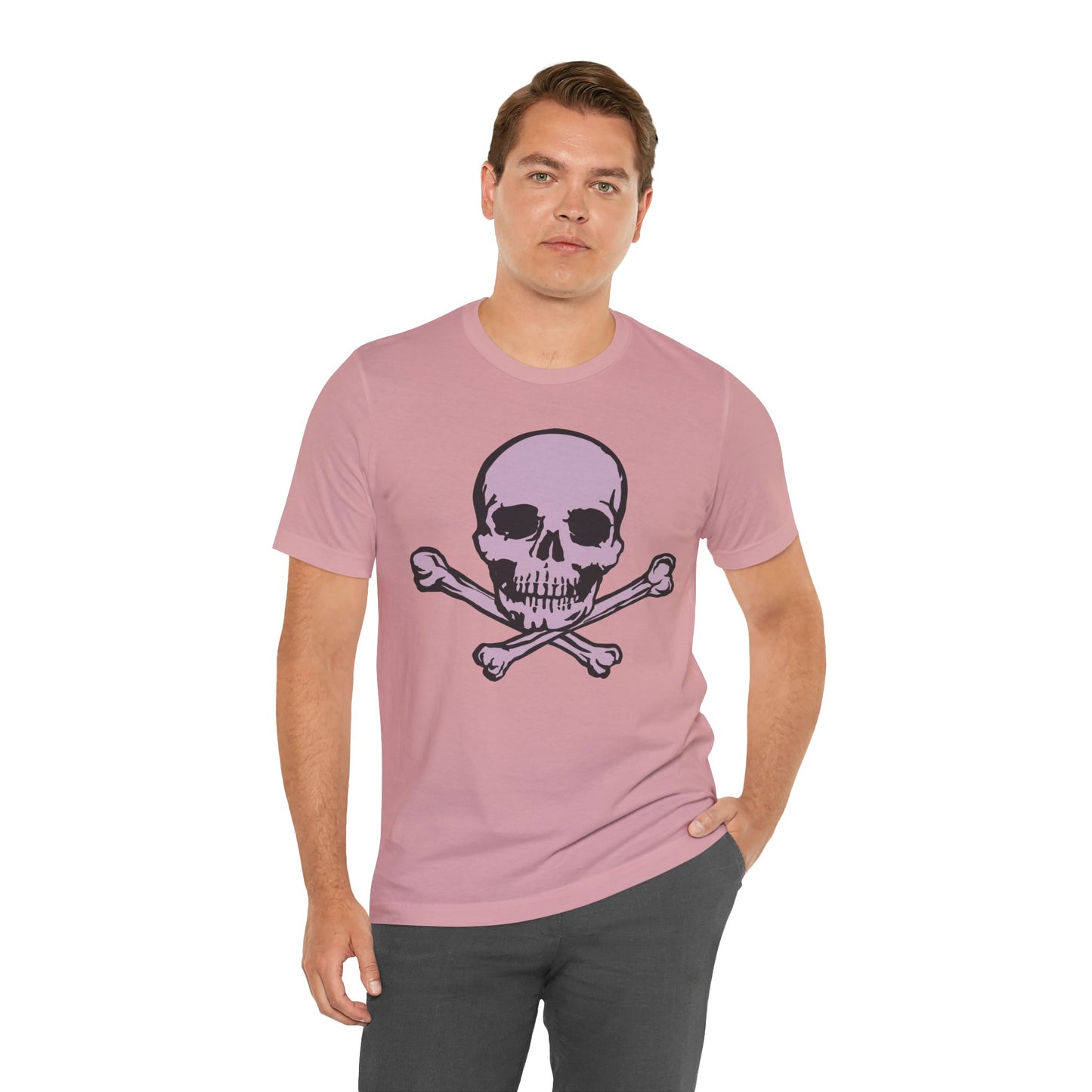 2-Pink Skull Graphic Design Tee, Skull Shirt, Vintage Tees, Art Design T-Shirt, Vintage Graphic Tee, Art Shirts with Skulls