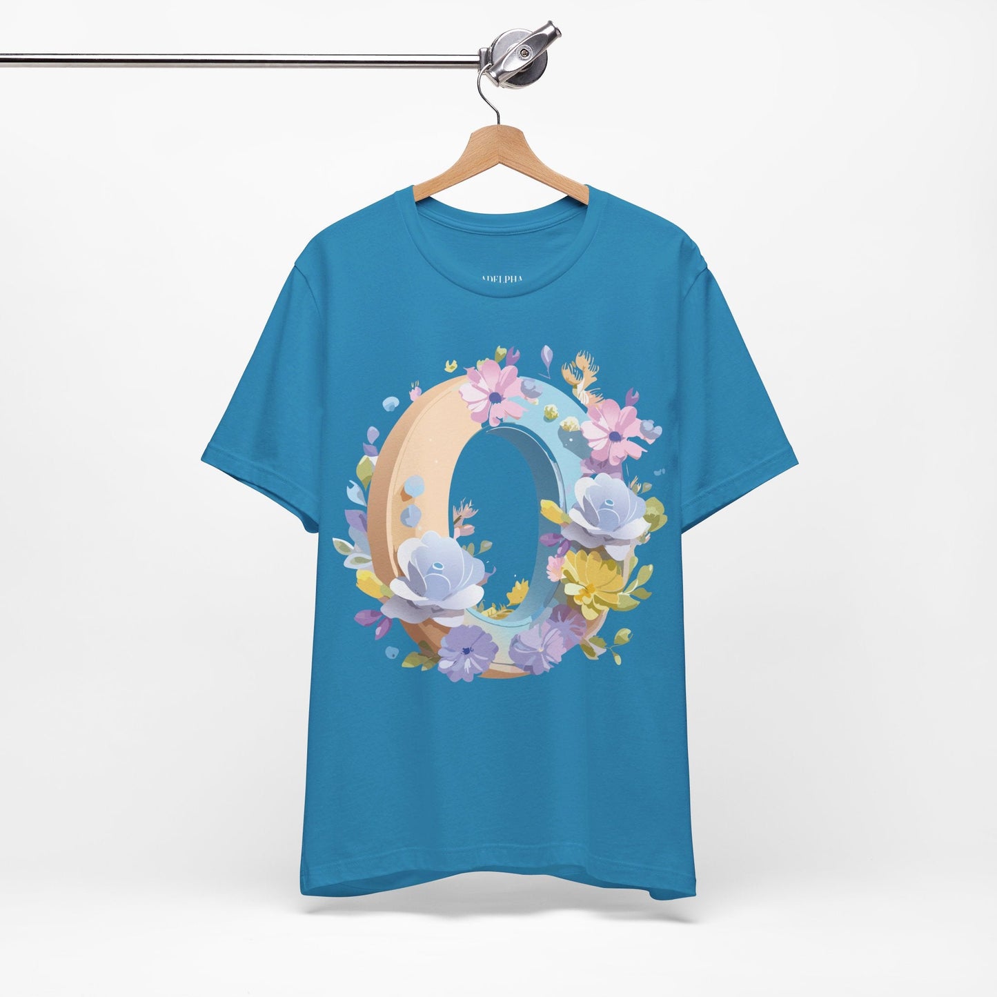 Letter O Shirt Unisex Graphic Tee With Vintage Inspired Art By Adelpha Premium Jersey Short Sleeve