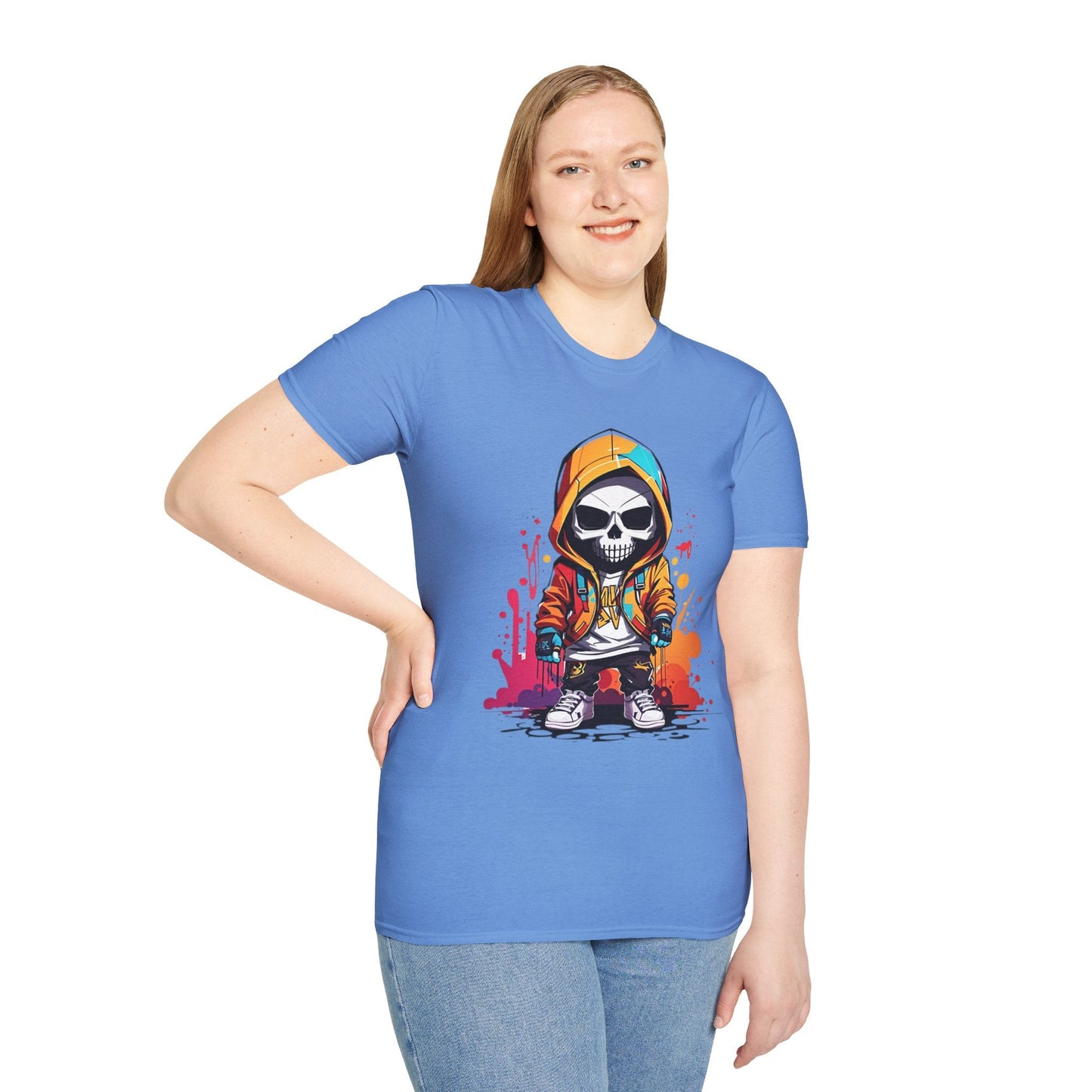 Skull Shirt Unisex Skeleton Graphic Tee Gildan Softstyle 64000 100 Percent Cotton