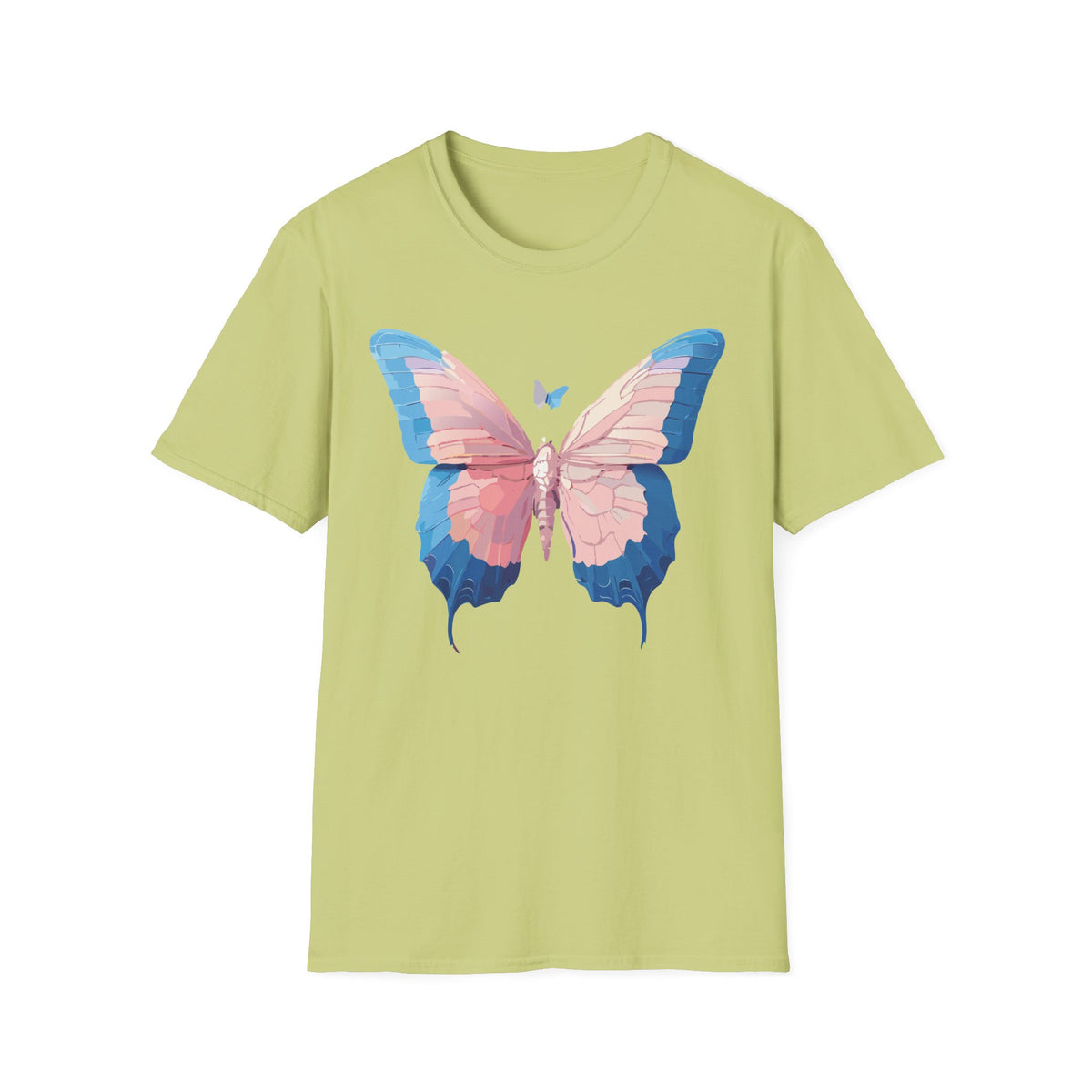 Butterfly Graphic T-Shirt — Pastel Pink & Blue Wing Graphic Tee Unisex 100 Cotton Gildan T-Shirt