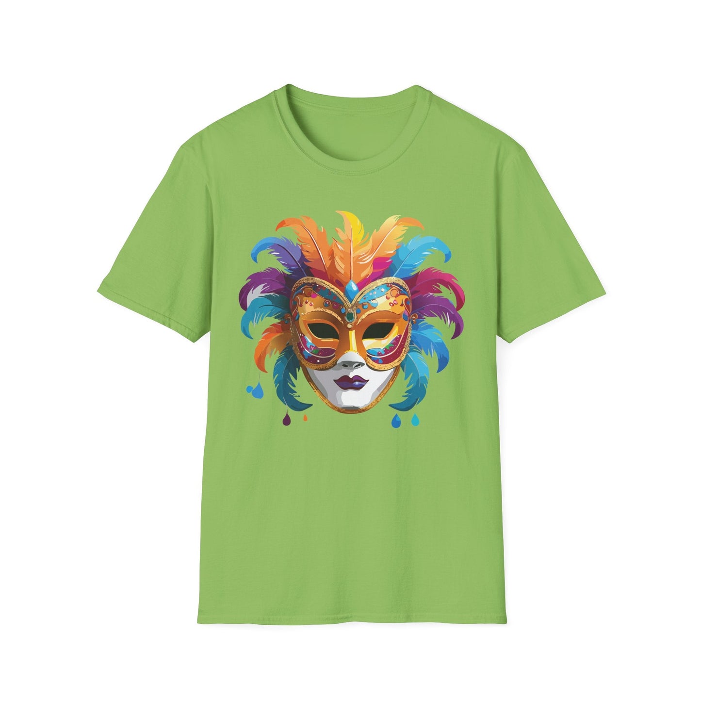 Mask Tee Shirt Unisex Masquerade Design Art Graphic Gildan Softstyle 64000 Cotton Tee
