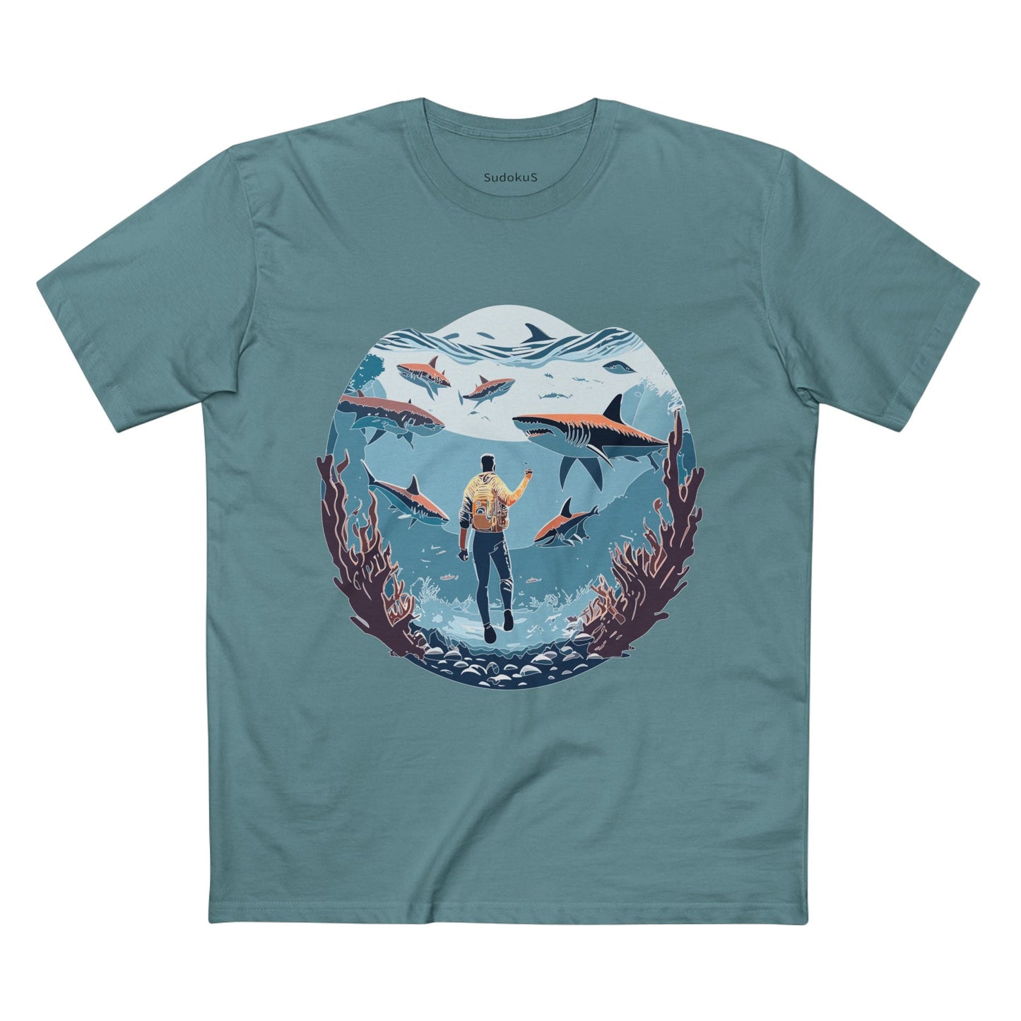 Ocean Coast Graphic Unisex 100 Cotton Staple Tee 4