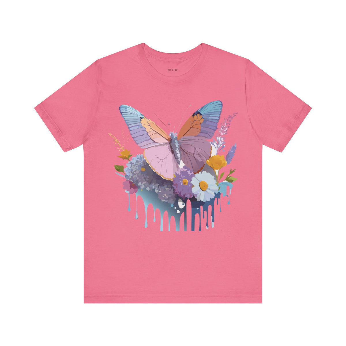 Butterfly Graphic Unisex Cotton Bella+Canvas Tee with Art Design n40