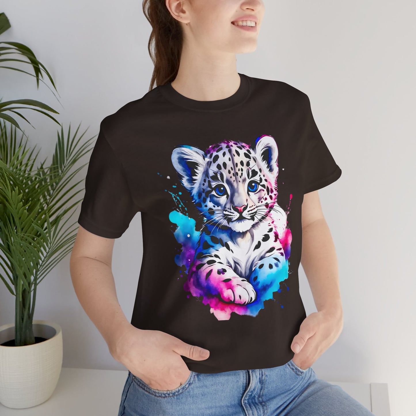 Baby Leopard Shirt, Cute Leopard Tee Shirt, Animal T-Shirt, Gepard Top, Animal Tees, Art Design T-Shirt, Graphic Tee