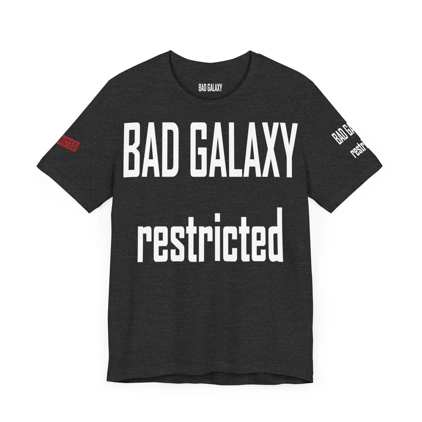 Bad Galaxy Tee Shirt With Red Stamp Made To Order Lightweight 100 Percent Cotton Free Shipping