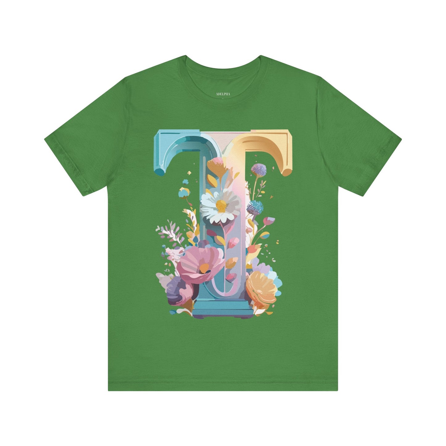 Unisex Letter T Graphic  Vintage Inspired Art Tee Short Sleeve