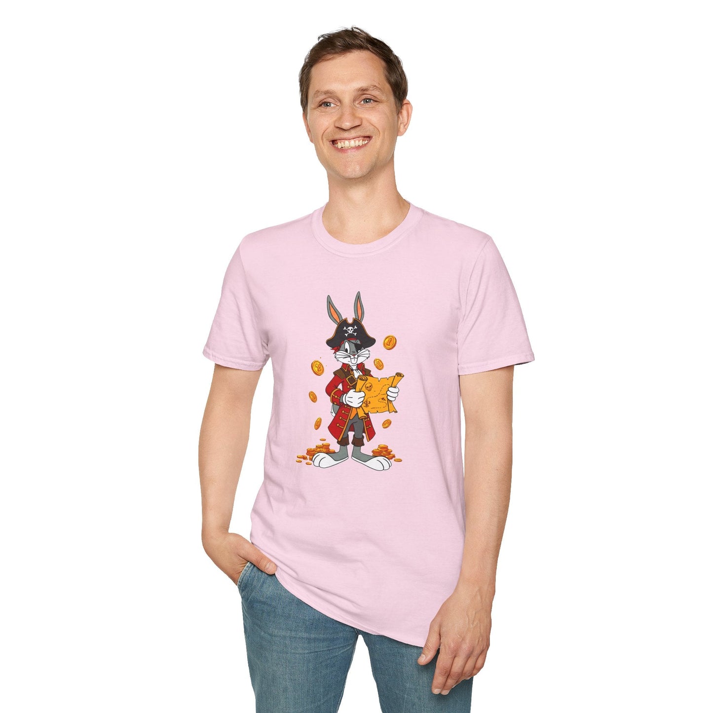 Bugs Bunny Cartoon T Shirt Unisex Gildan Softstyle 64000 Tee With Animated Artwork