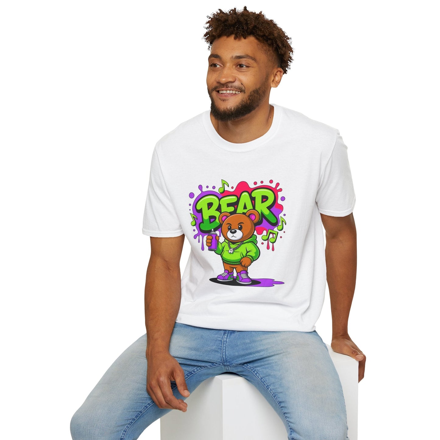 Cartoon T Shirt With Animation Funny Animals Tee Gildan Softstyle 64000 100 Percent Ring Spun Cotton