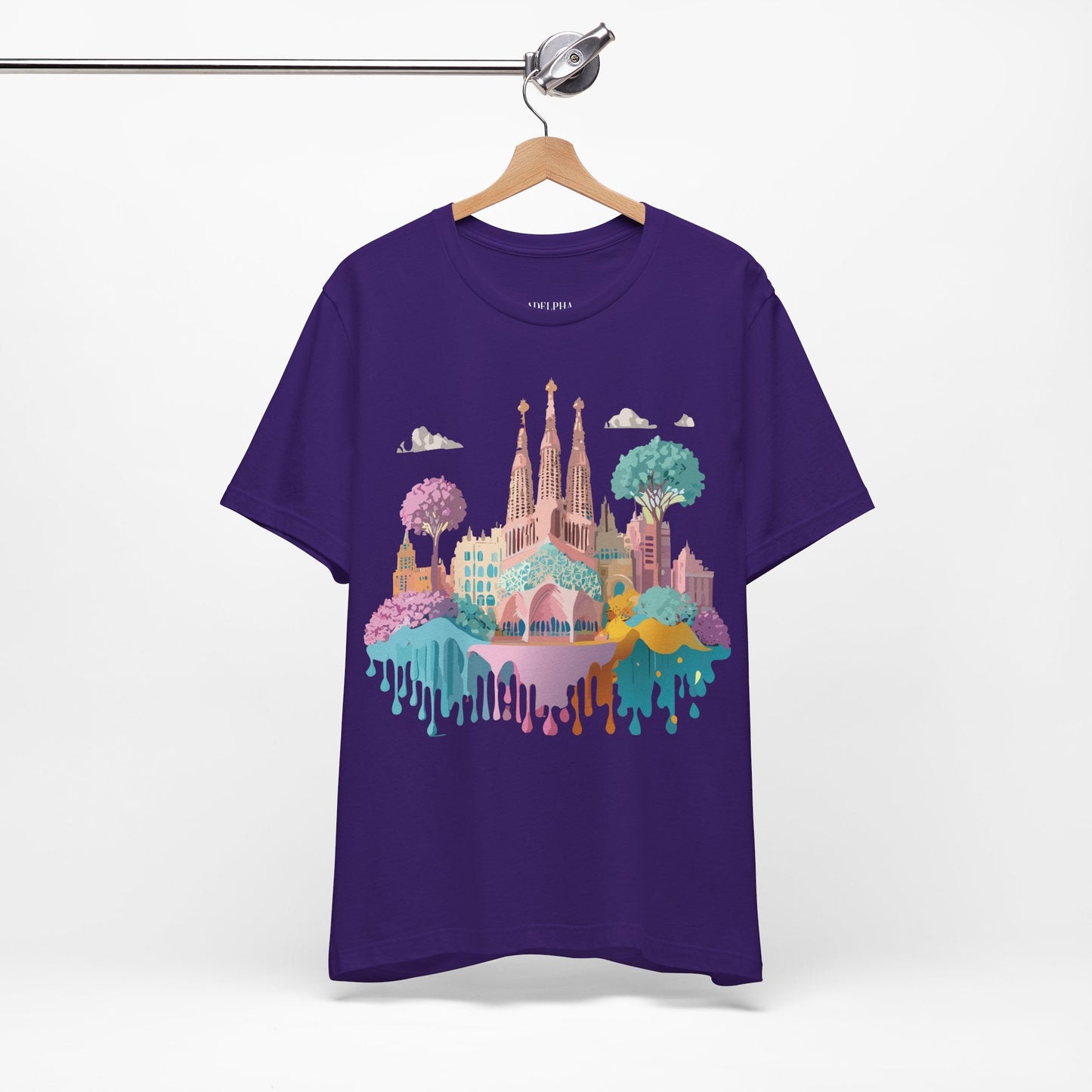 Barcelona Tourist Shirt Unisex Graphic Tee Featuring Original Vintage Art Adelpha