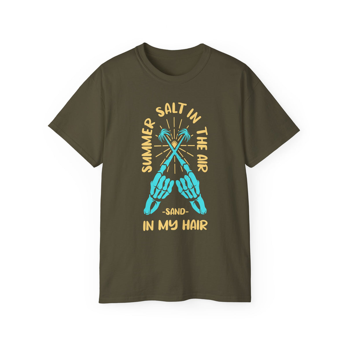 Summer Salt In The Air Sand In My Hair T-Shirt | Beach Skull Graphic