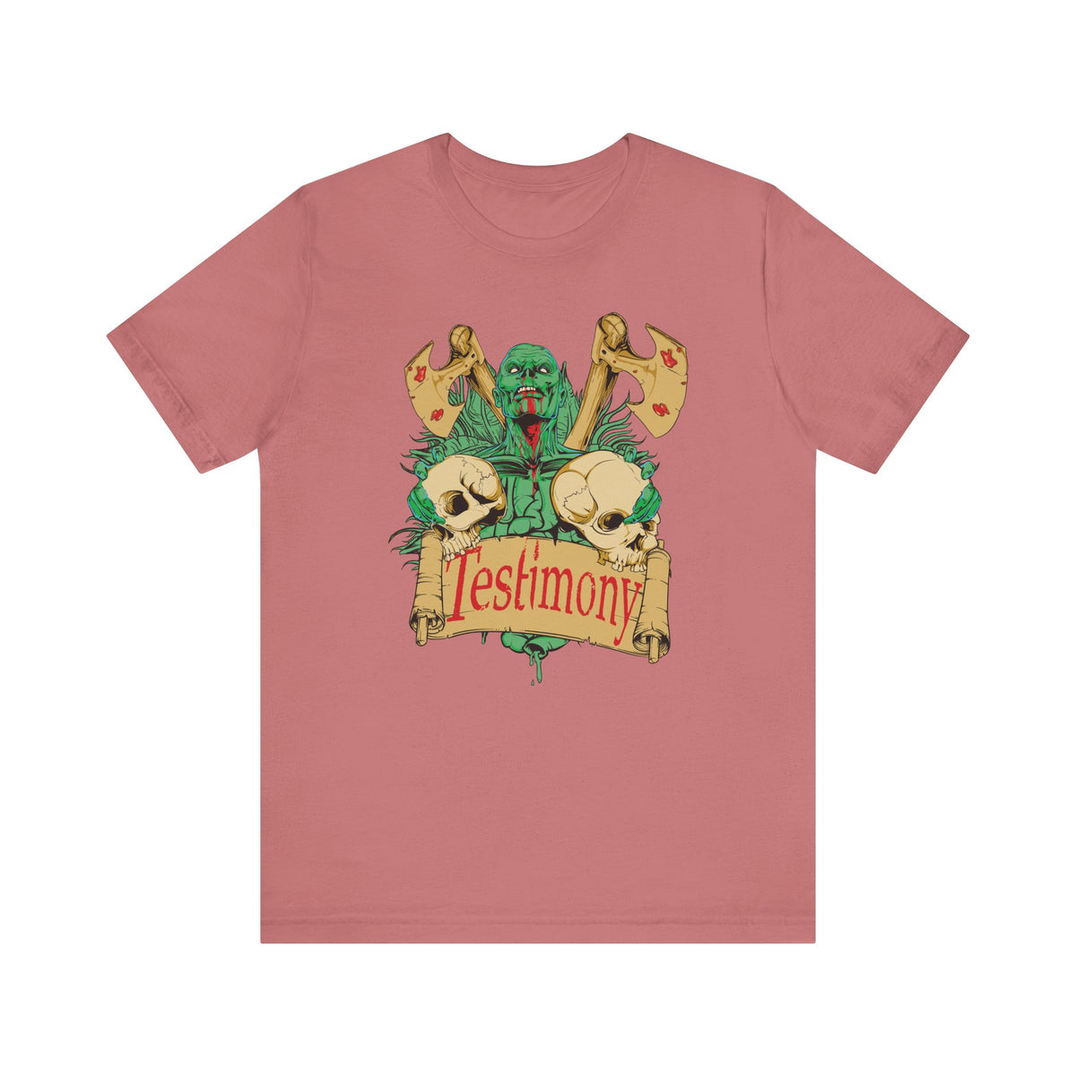 Cthulhu Skull Axes Testimony Tee Lovecraft Horror Mythos Unisex Cotton Shirt Art-42