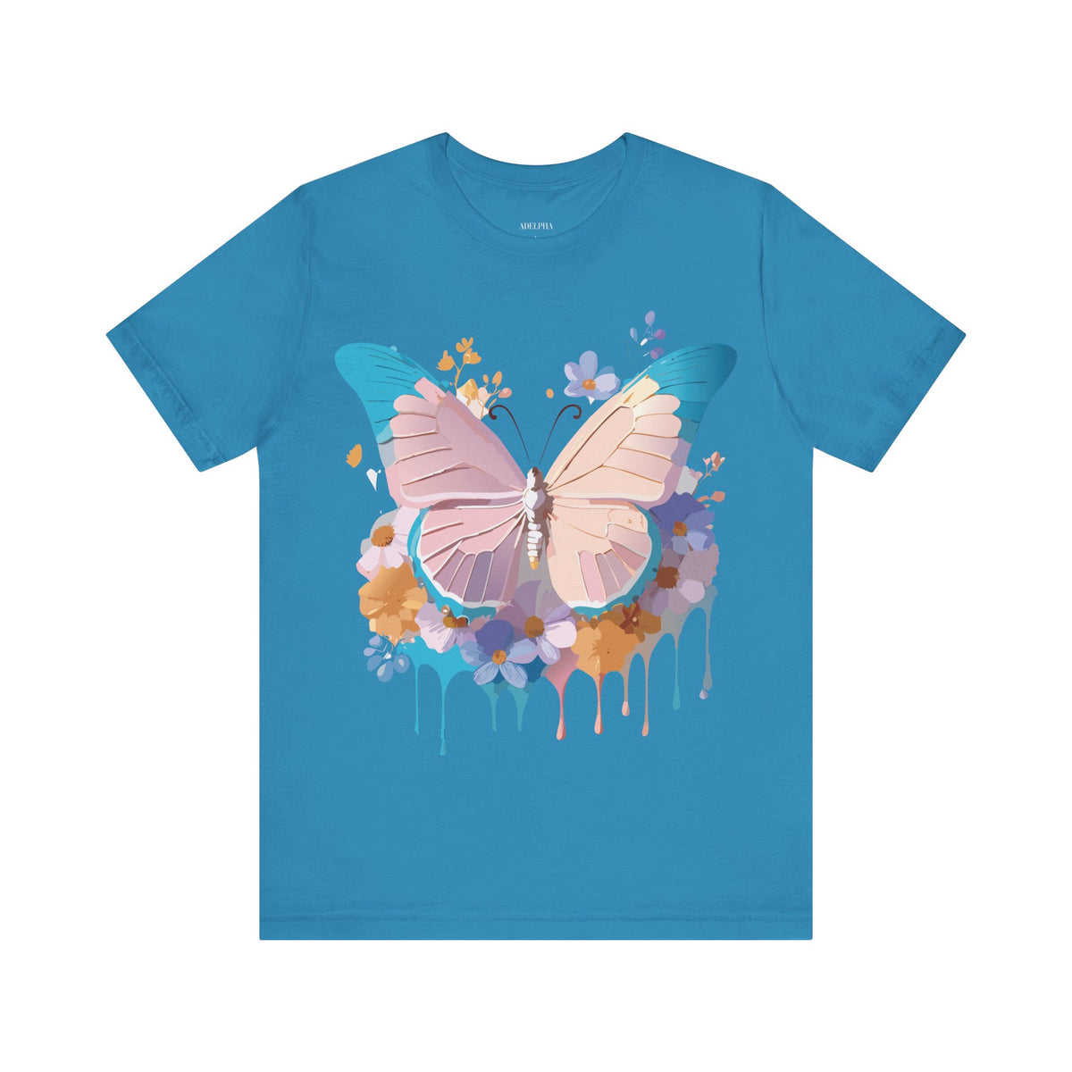 Butterfly Graphic Unisex Cotton Bella+Canvas Tee with Art Design n52