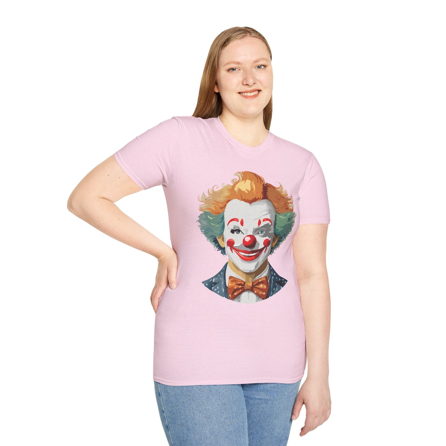 Unisex Short Sleeve Softstyle Clown T Shirt With Funny Man Circus Theme Tee Gildan 64000