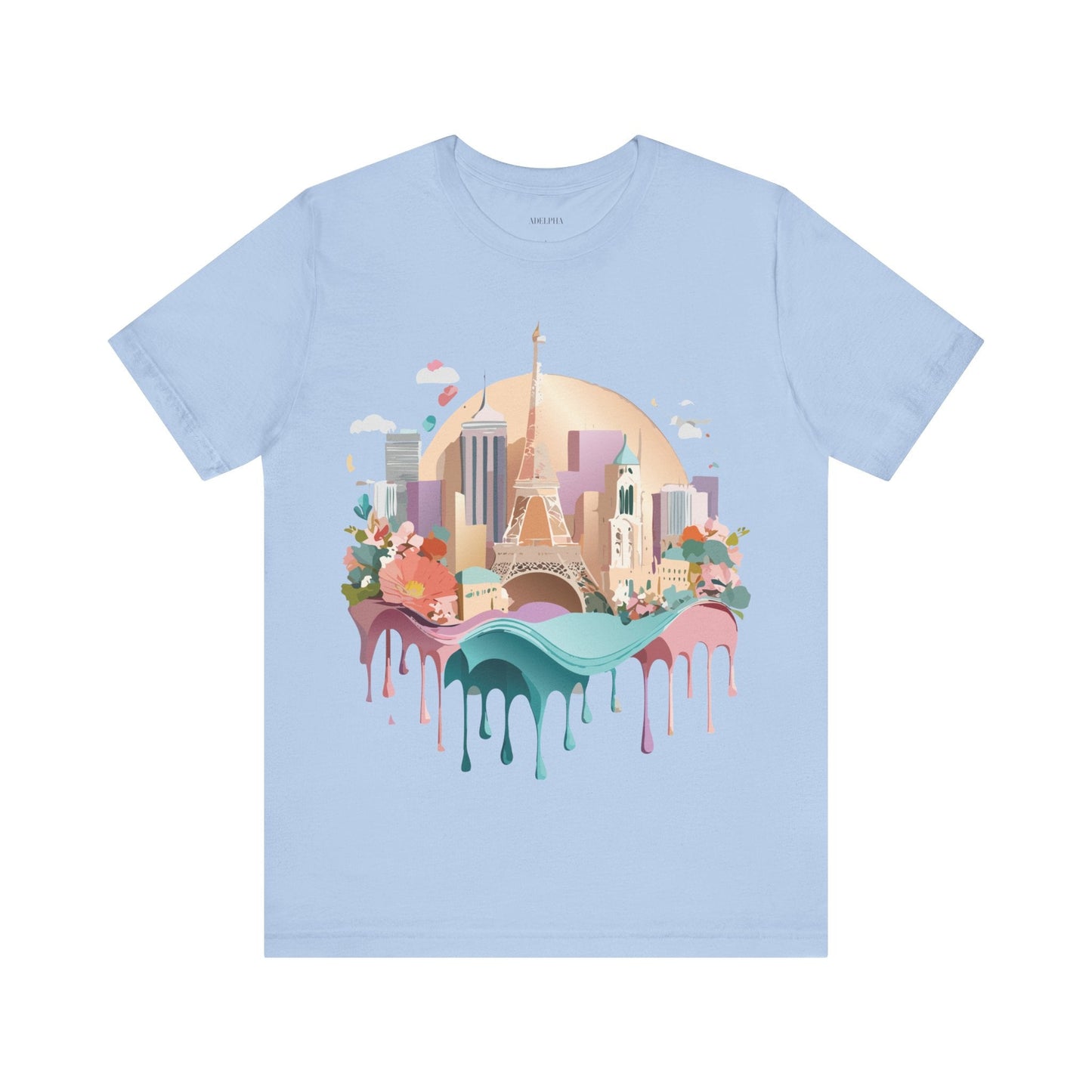 Tourist Shirt With Paris Graphic Tee Unisex Jersey Short Sleeve Art Design Adelpha Vintage Inspired