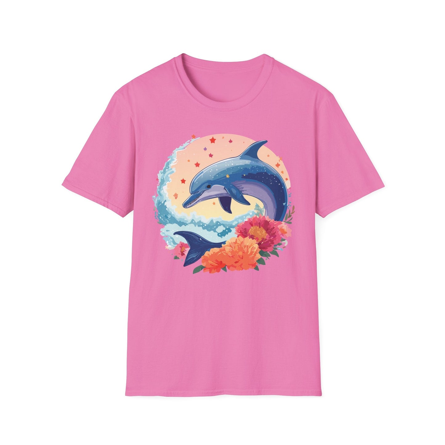 Dolphin Shirts Unisex Tee 100 Percent Ring Spun Cotton Gildan Softstyle 64000 For Everyday Comfort
