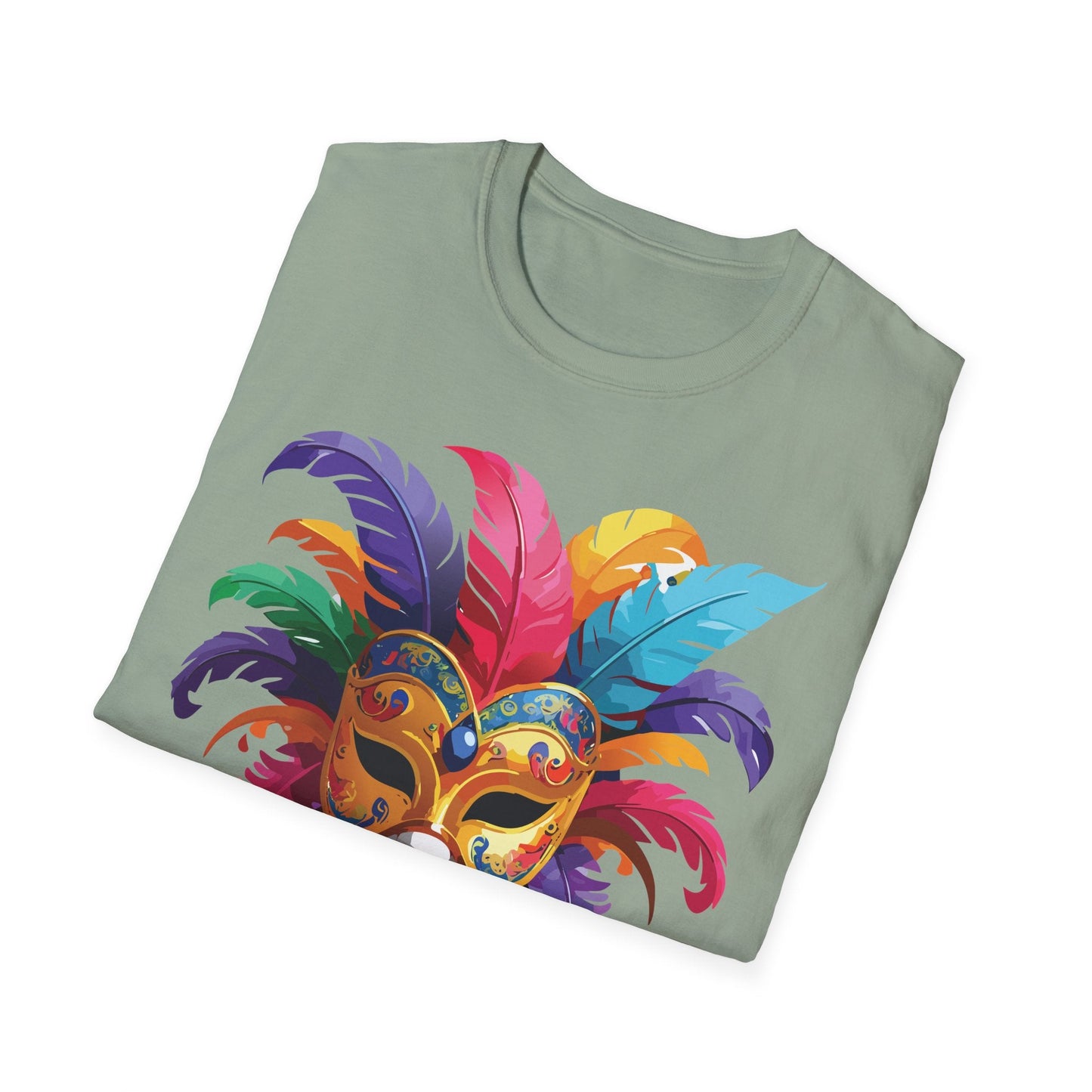 Unisex Mask Tee Shirt Gildan Softstyle 64000 Lightweight Comfortable Masquerade Design Tee