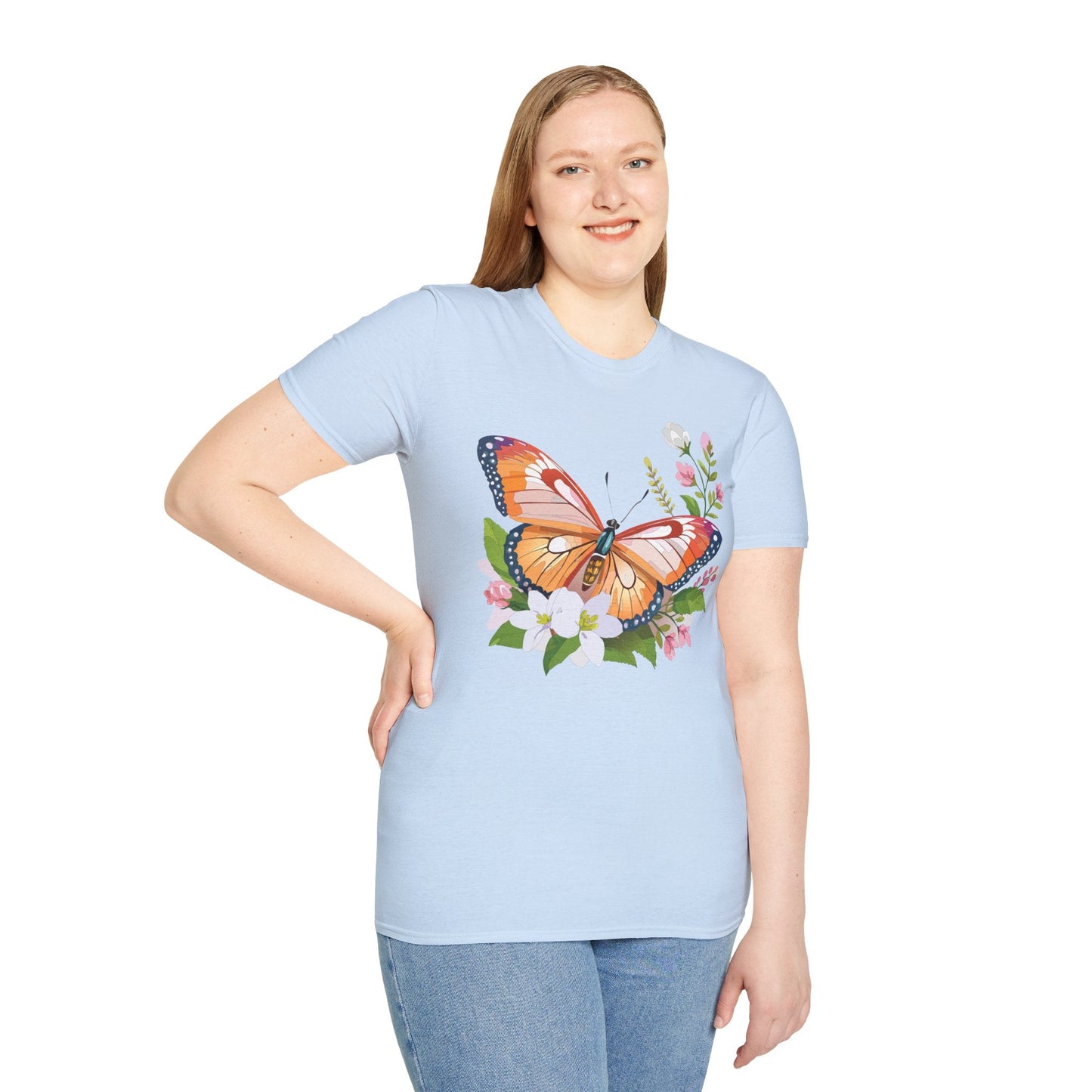 Butterfly Shirt Unisex T Shirt Gildan 64000 Softstyle 100 Percent Ring Spun Cotton
