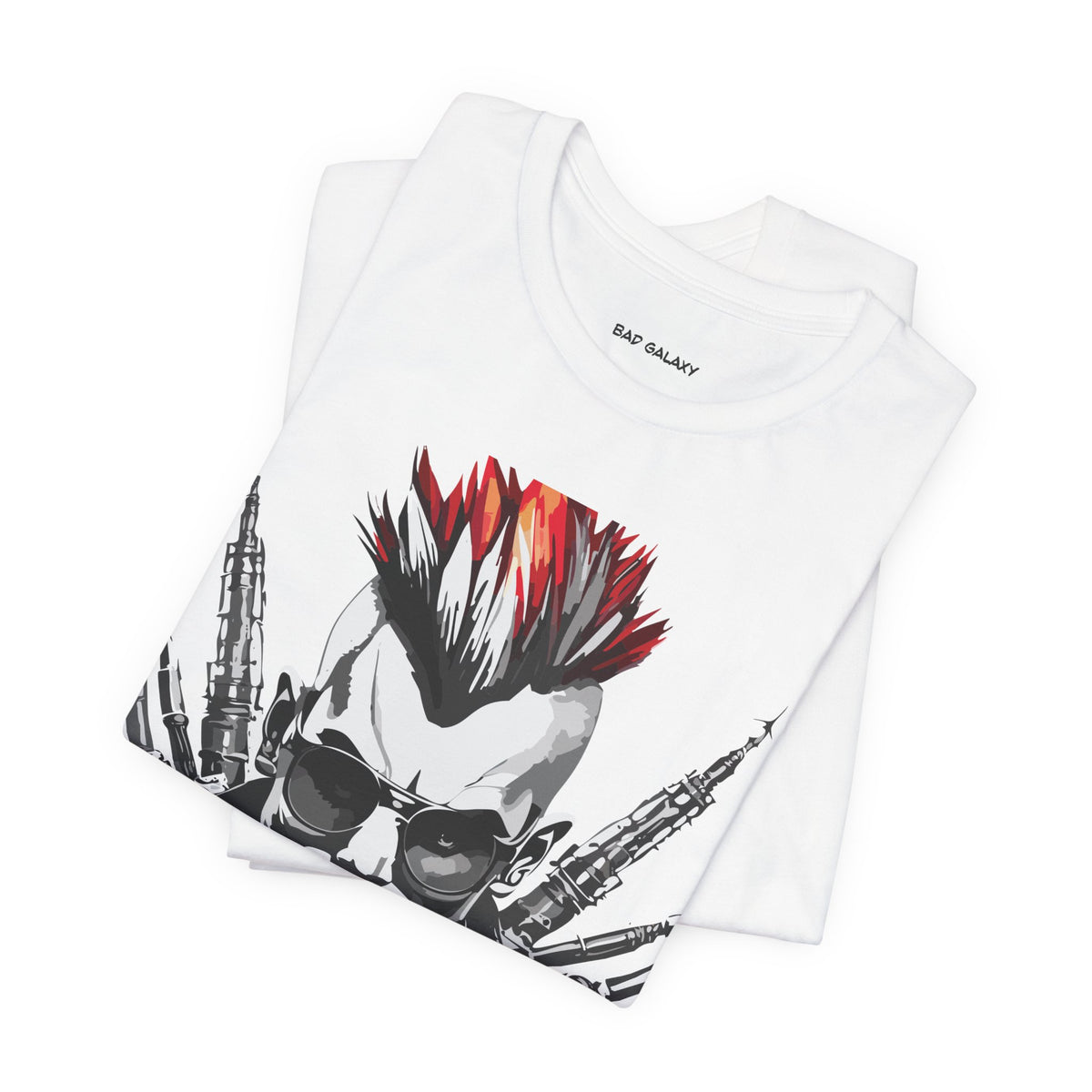 Punk Rock Graphic Unisex Cotton Bella+Canvas Tee with Art Design b37