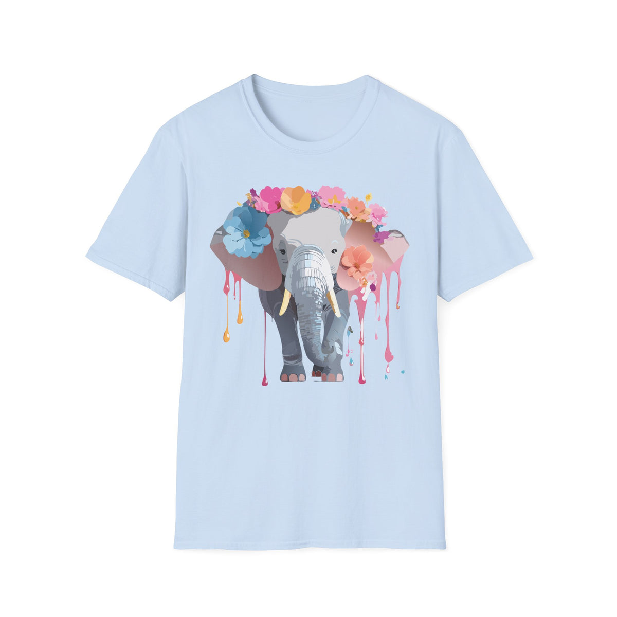 Floral Elephant Tee | Elephant with Flower Crown T-Shirt