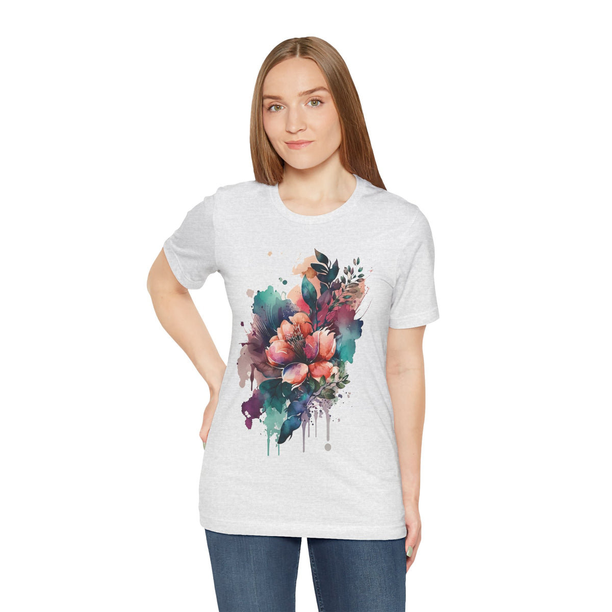 Floral Graphic Tee Shirt - Bella+Canvas Unisex 100 Cotton 57