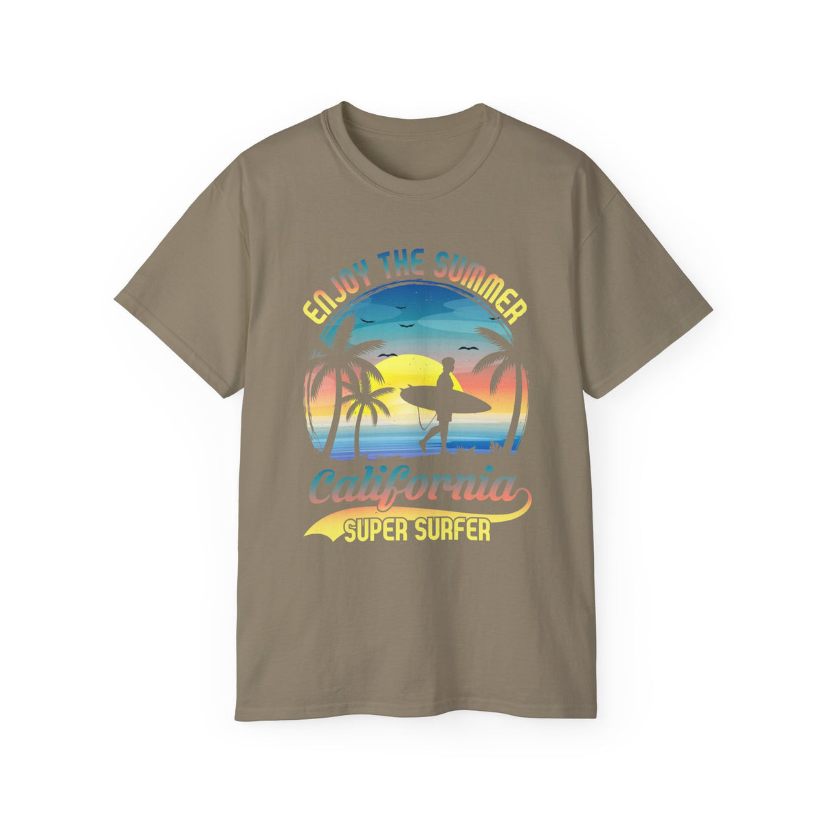 California Super Surfer Enjoy the Summer T-Shirt | Surf Sunset Tee