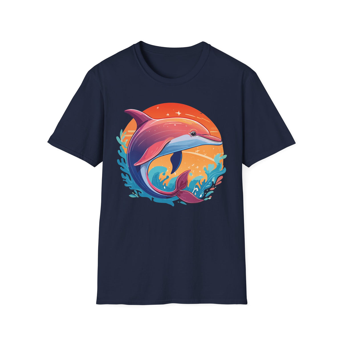 Sunset Dolphin Tee | Colorful Ocean Illustration Shirt