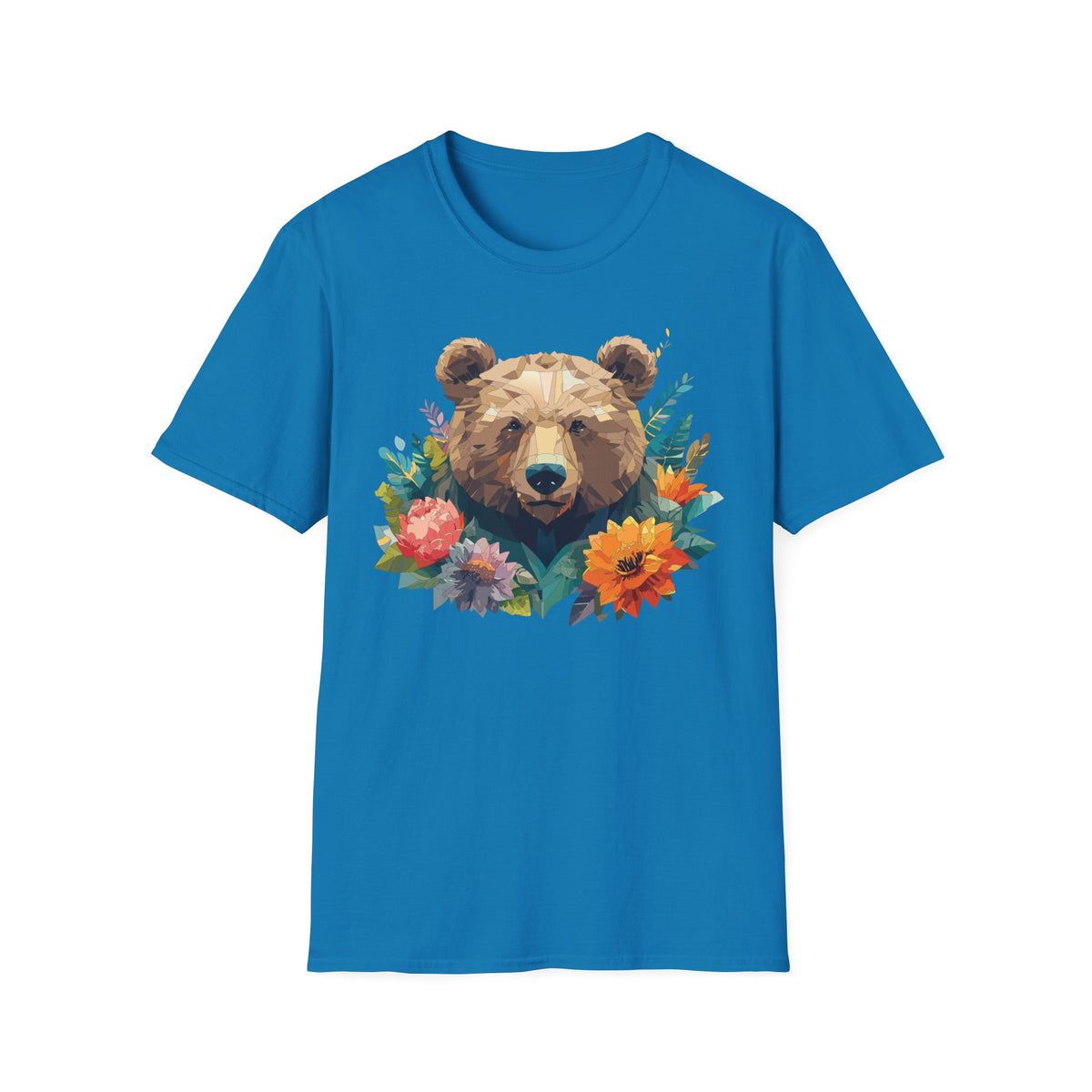 Geometric Bear Floral Shirt | T-Shirt