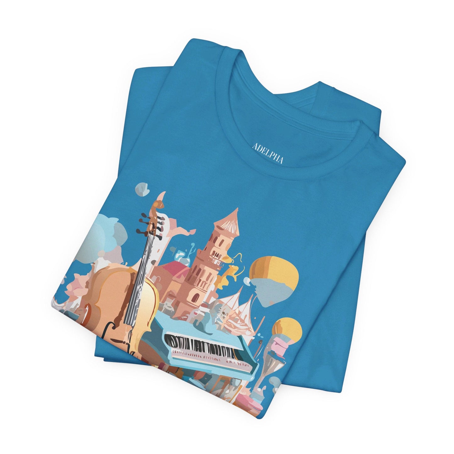 Music Graphic Tee Unisex Vintage Art Design By Adelpha Premium Short Sleeve T Shirt