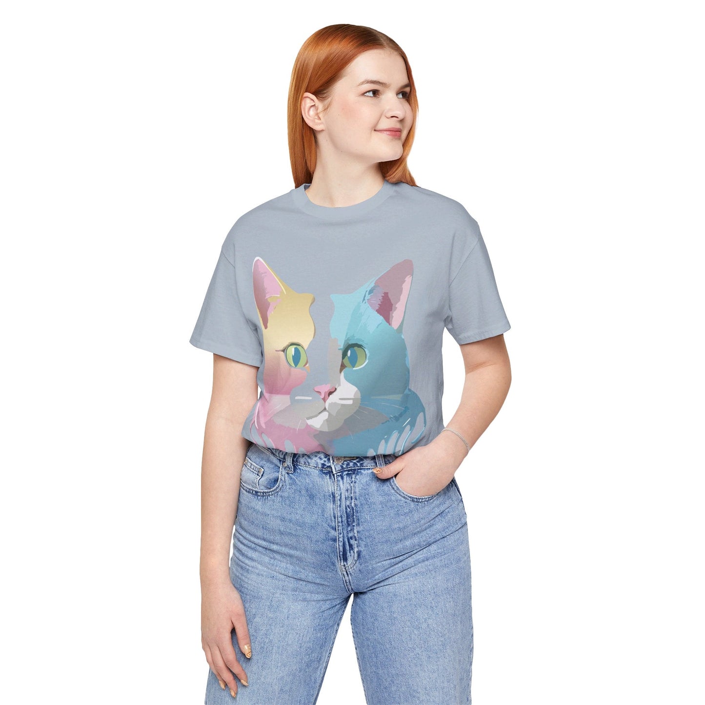 Cat Graphic Tee Unisex Short Sleeve Shirt Vintage Style Adelpha