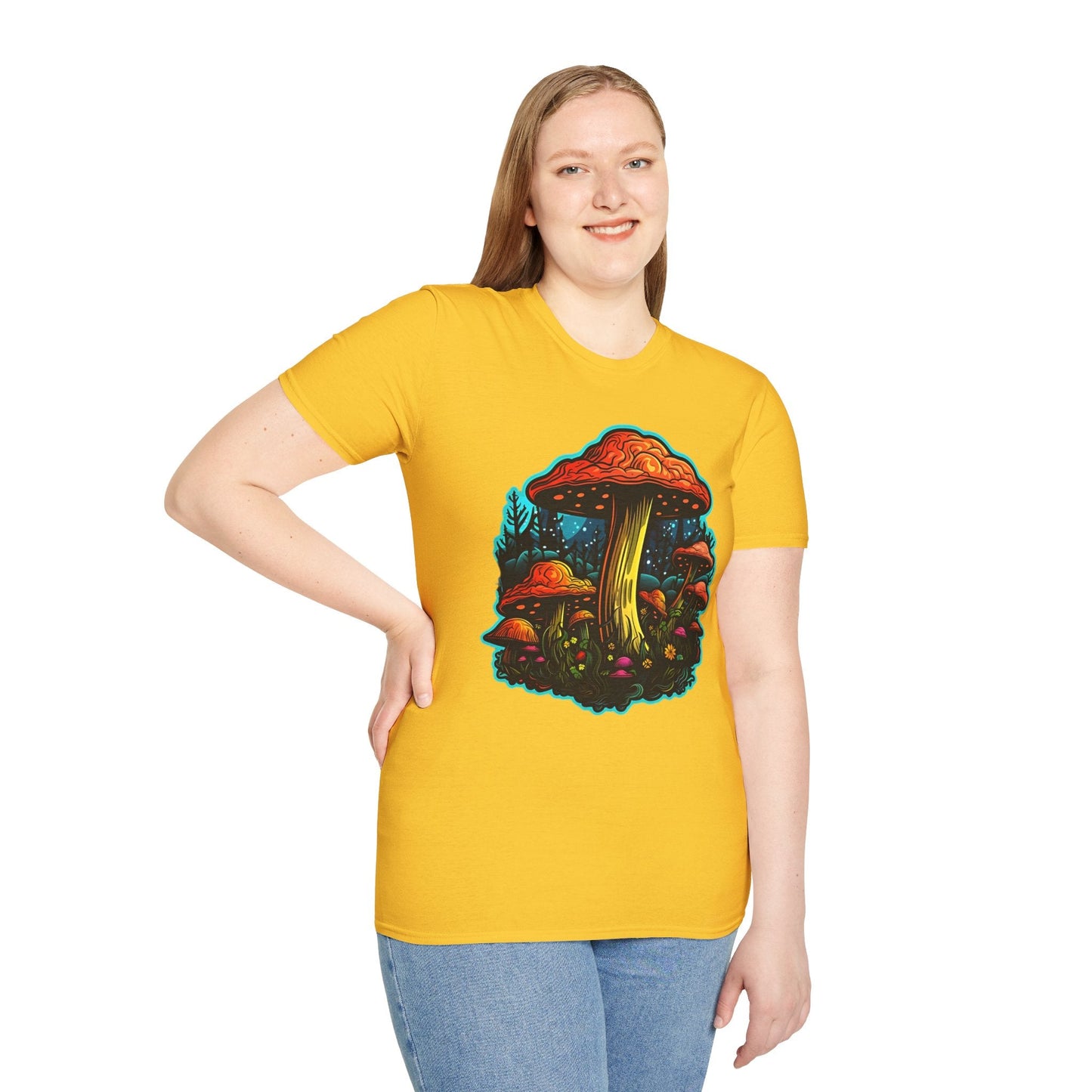 Mashroom Tee Shirt Unisex Softstyle 64000 With Funny Mashroom Fungus Graphic Design
