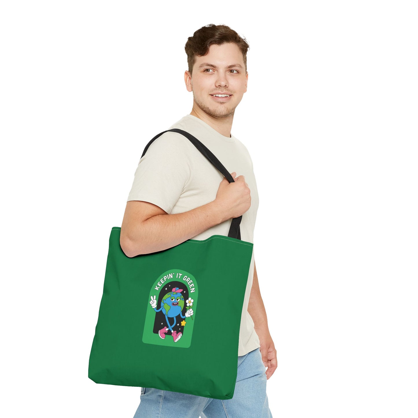 ECO GREEN COLOR CANVAS BAG HIGH-QUALITY 100% SPUN POLYESTER 3 SIZES BAG-E6