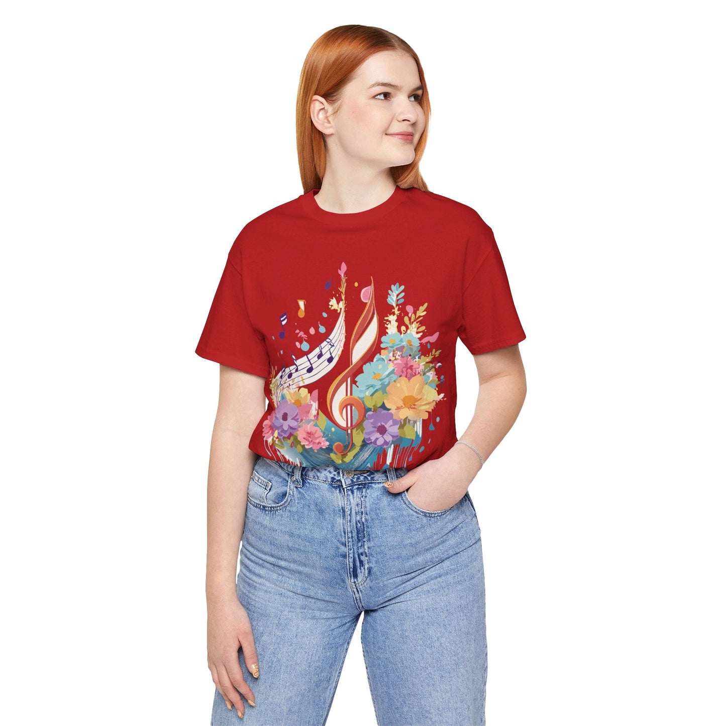 Music Graphic Unisex 100 Cotton Vintage Art with Musical Elements Tee 106