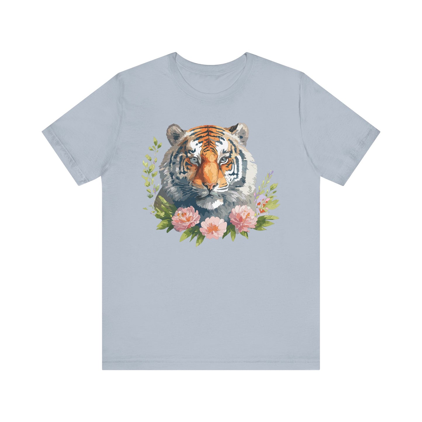 Floral Tiger Shirt, Animal Shirt, Tiger Tee, Unisex Tee, Floral T-shirt, T-Shirt with Animal