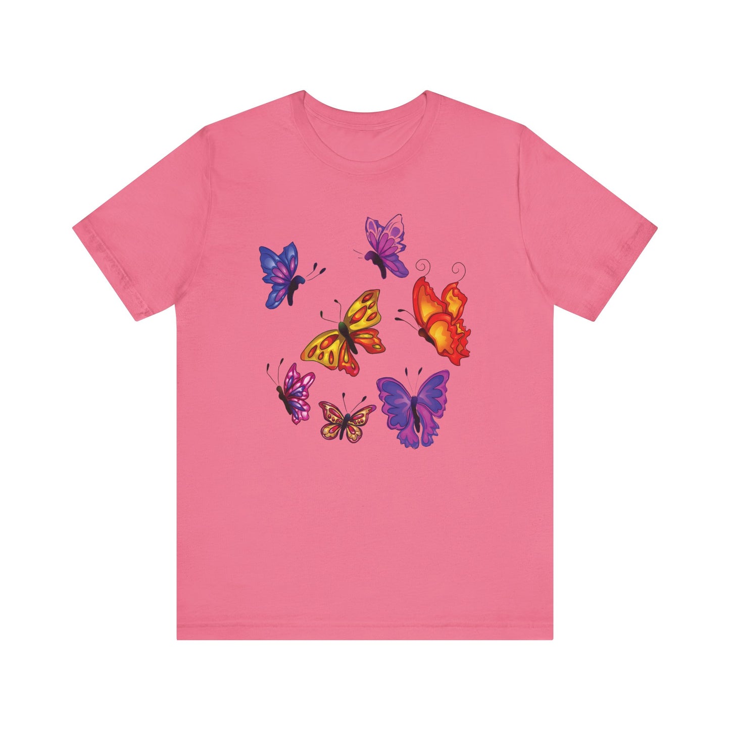 Cotton Tee Shirt with Butterfly Prints