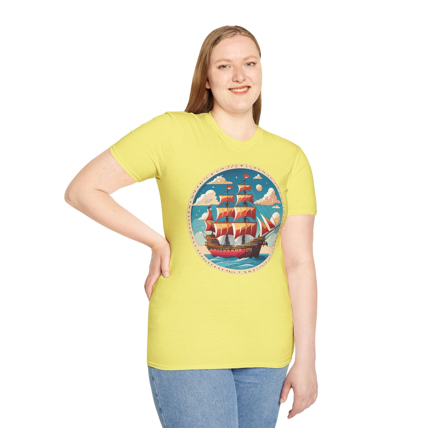 Unisex Ship T Shirts Frigate T Shirts Vessel Tee Shirt Gildan Softstyle 64000 Premium Cotton