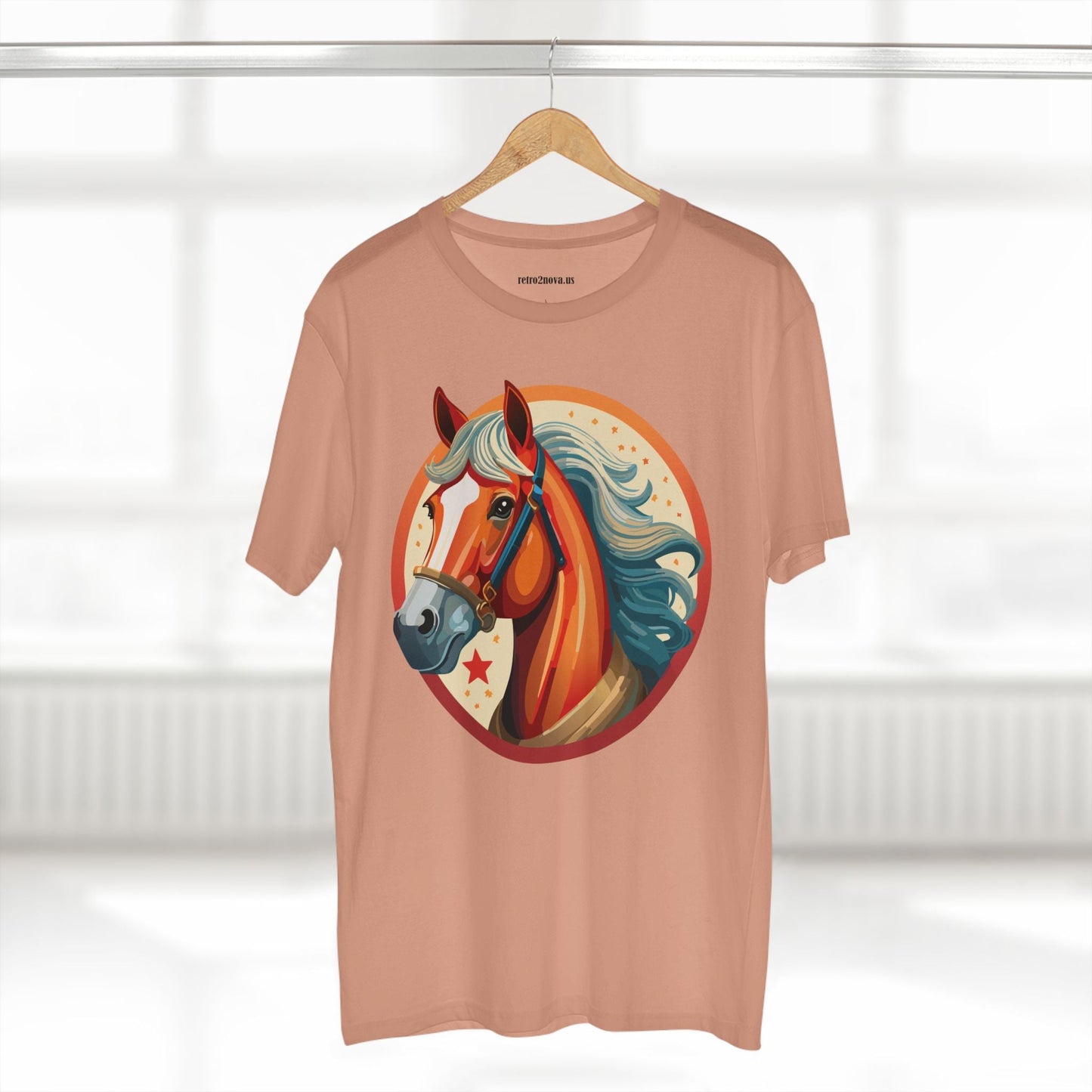 Horse And Animals Unisex Premium Cotton Art Tee Featuring Original Retro2Nova Design From Our Art Collection