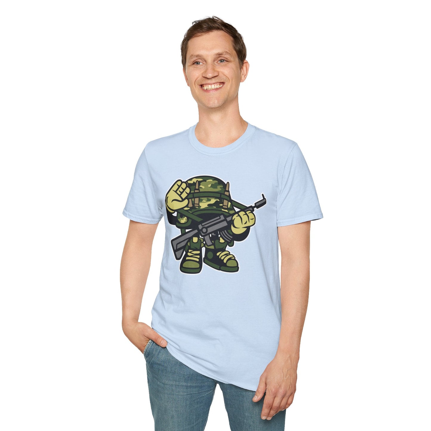 Cartoon T Shirt Animation Tee Funny Art Design Unisex Softstyle 64000 Lightweight Cotton Tee