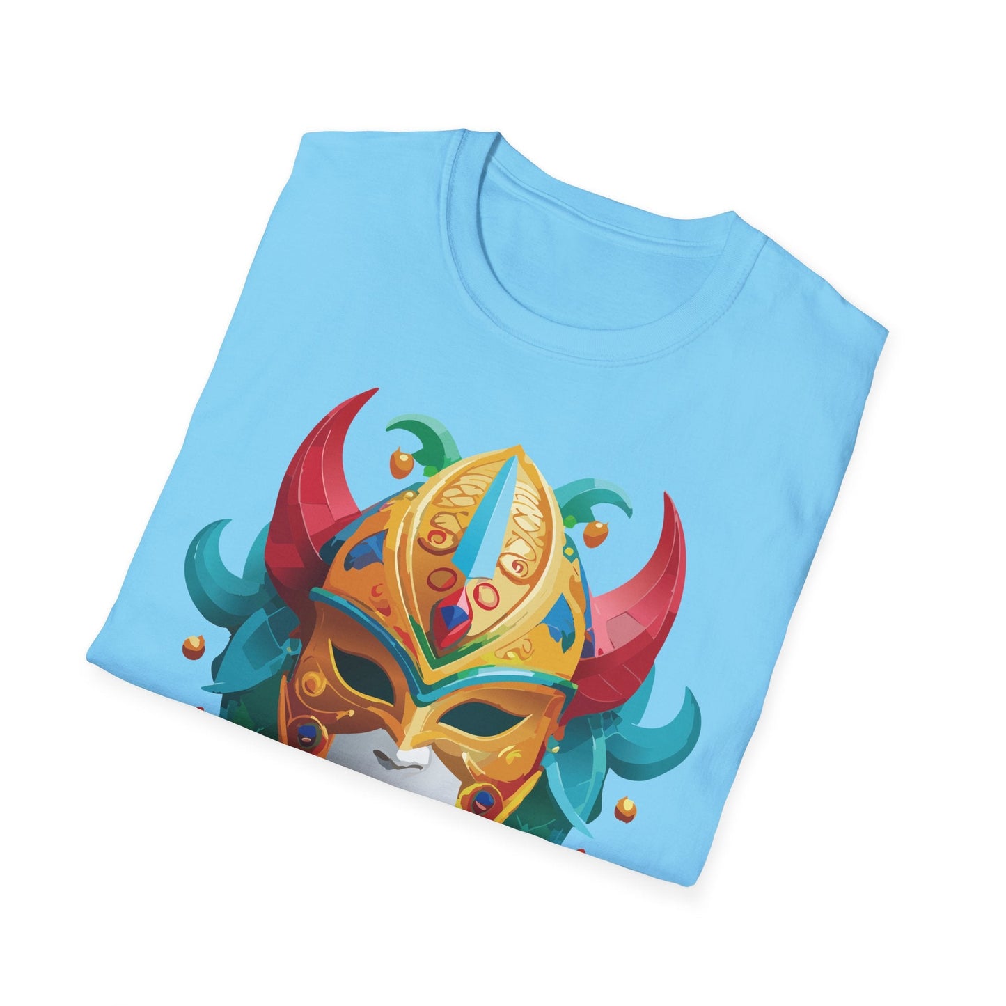 Unisex Mask Tee Shirt Softstyle Gildan 64000 Cotton Tee Masquerade Design Artwork