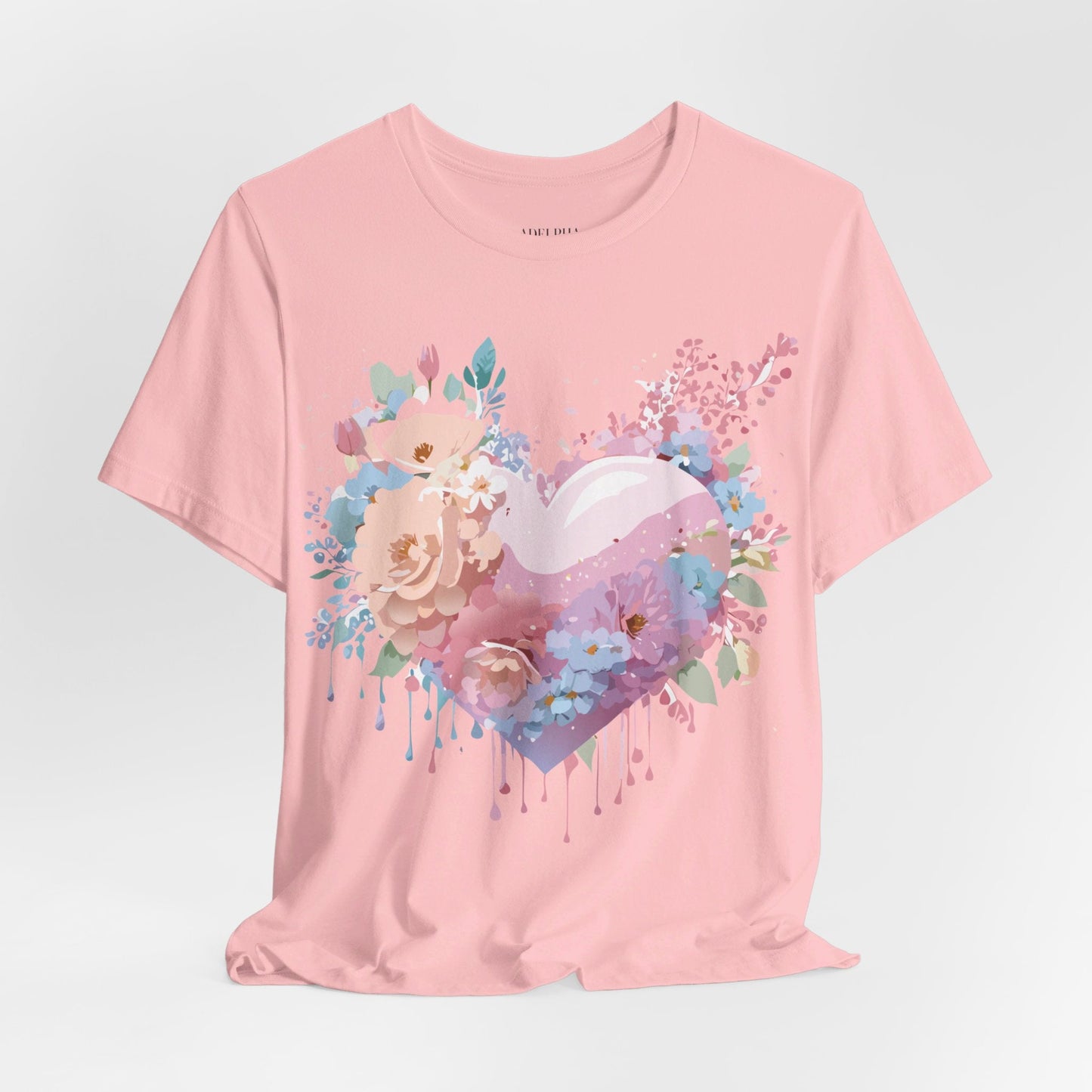 Valentine Day Graphic Unisex 100 Cotton Vintage Artwork with Love and Flower Design Tee 29