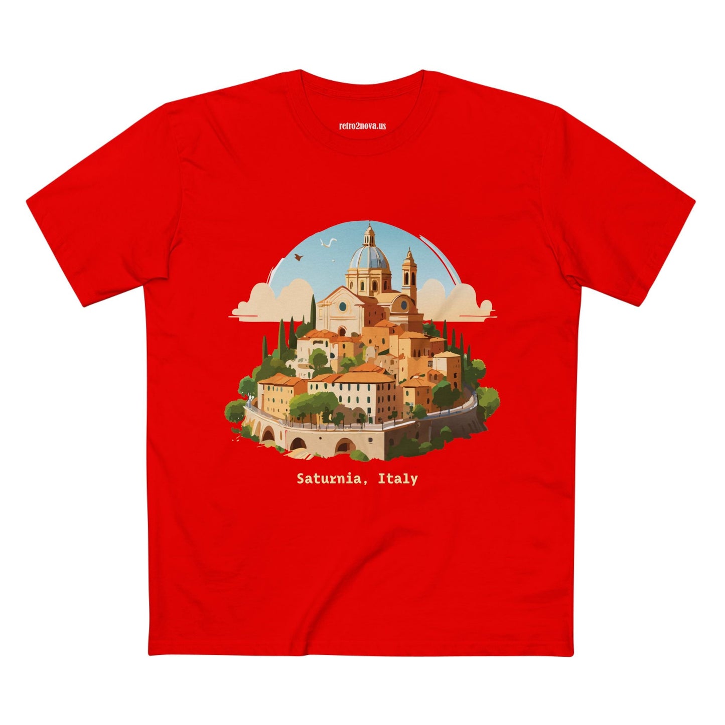 Italy Travel Shirt Unisex Premium Cotton Art Tee By Retro2Nova TT64 For Everyday Comfort