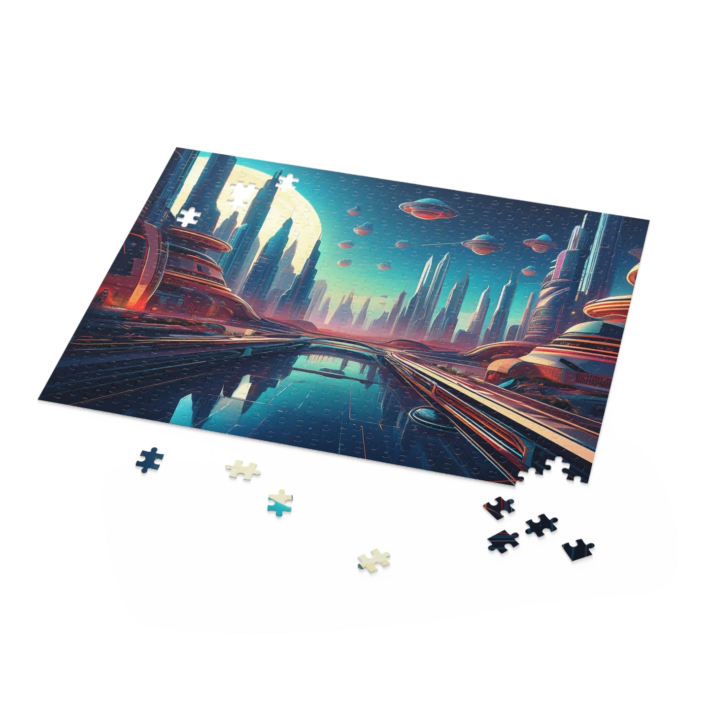 Sci-Fi City Puzzle 500-Chipboard Pieces in Box | Kids Puzzles Size: 16" x 20",  Ages 9+ and Family pn53