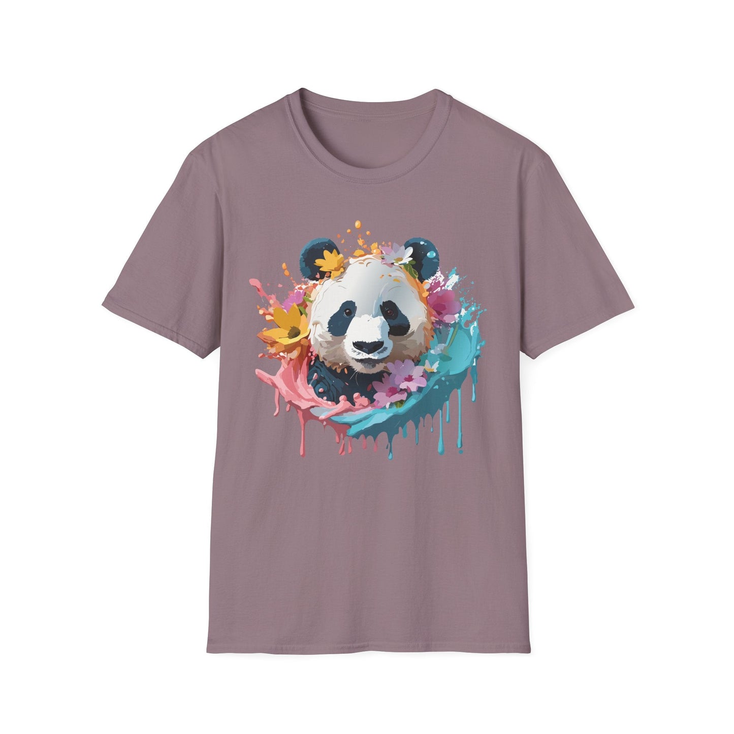 Unisex Panda Shirt Softstyle Tee 100 Percent Ring Spun Cotton Casual Animal Print