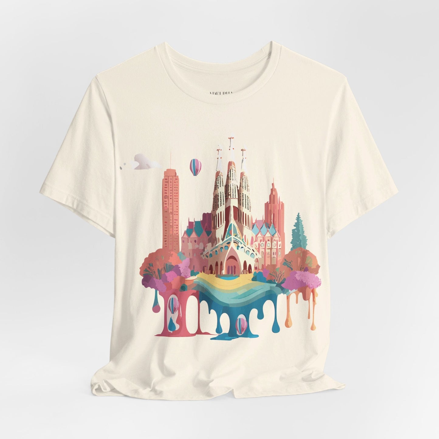 Adelpha Graphic Tee Barcelona Style Unisex Jersey Short Sleeve Vintage Inspired Shirt Casual Wear