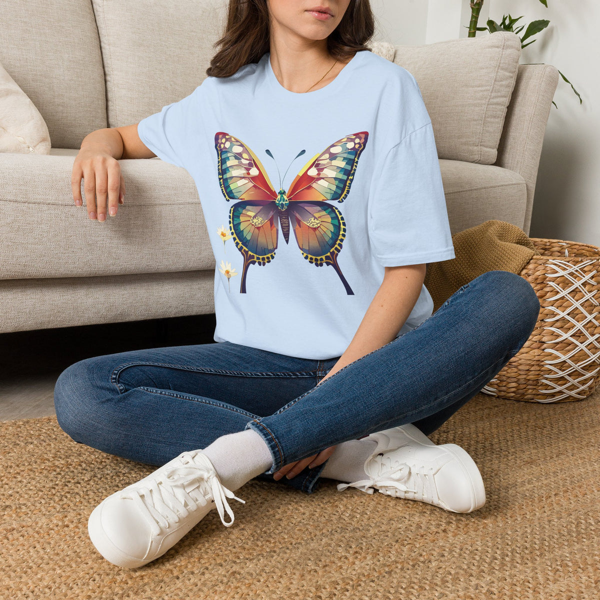Butterfly Watercolor T-Shirt — Vibrant Multicolor Butterfly Tee for Spring Graphic Tee Unisex 100 Cotton Gildan T-Shirt