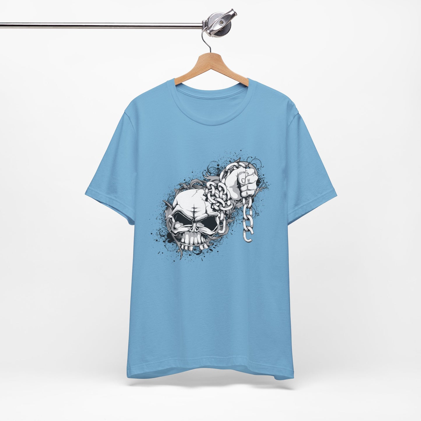 Chain Skull Graphic Design Tee, Skull Shirt, Vintage Tees, Art Design T-Shirt, Vintage Graphic Tee, Art Shirts with Skulls