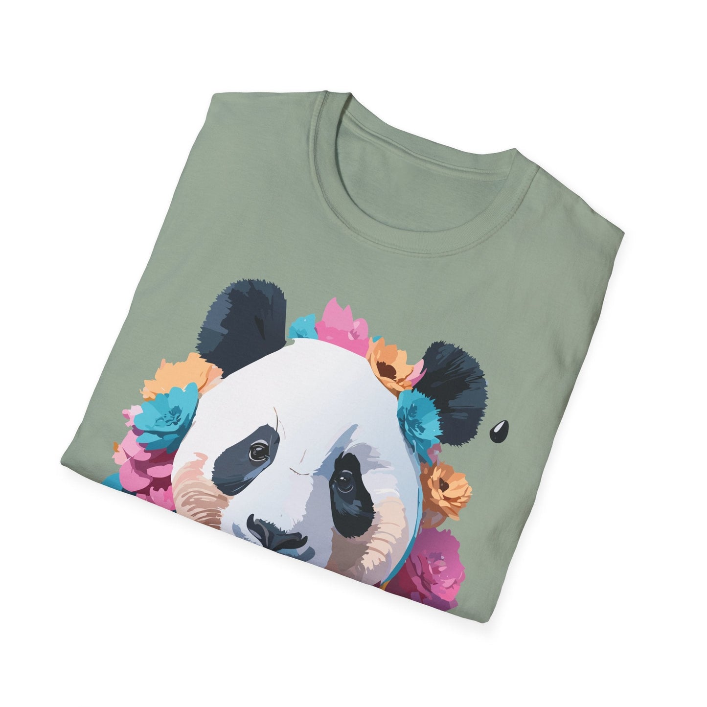 Unisex Panda Shirt Softstyle Cotton Tee For Everyday Wear With Cute Animal Print
