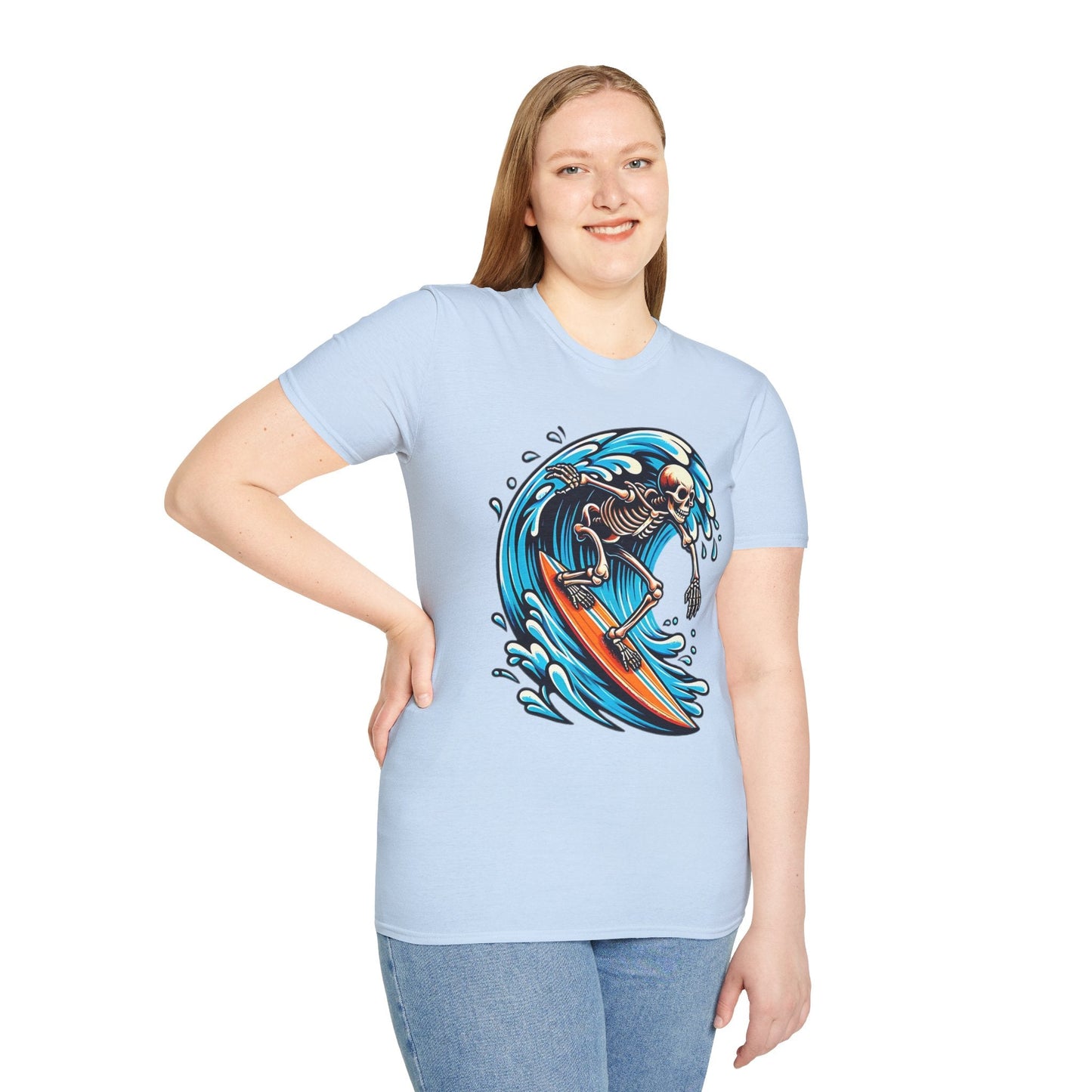 Skull Tee Shirt With Skeleton Art Design Unisex Gildan Softstyle 64000 Ring Spun Cotton Tee