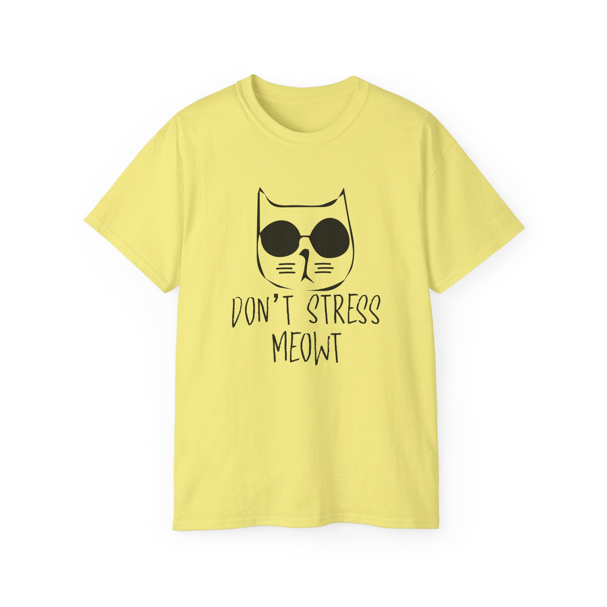 Don't Stress Meowt Cat Face Tee | Cat with Sunglasses Shirt